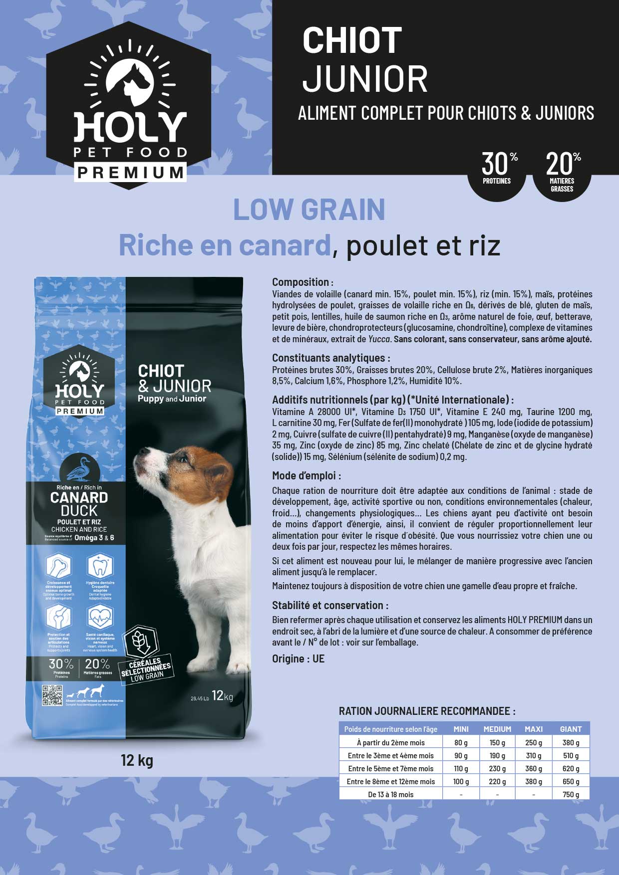 PUPPY HOLY PREMIUM 30/20 in 12kg – Bild 2