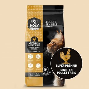 HOLY SUPER PREMIUM CHAT ADULTE SENSIBLE 43/15 en 12kg